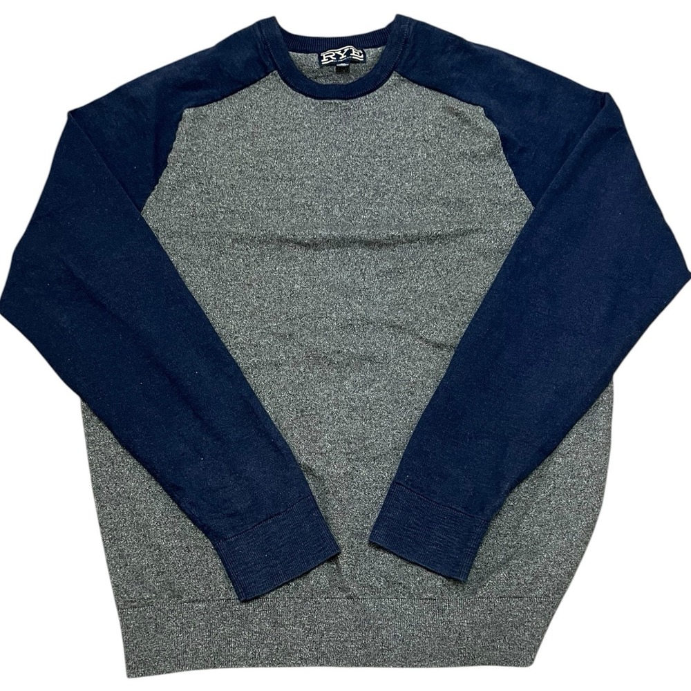 Rye By Hawker Rye Men's Grey And Navy Blue Crewneck Sweater‎ XL
